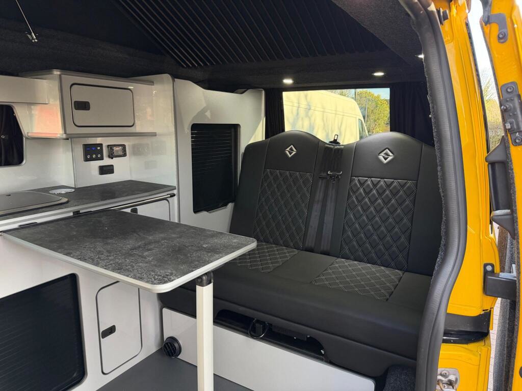 Forest Wanderer interior seating and table